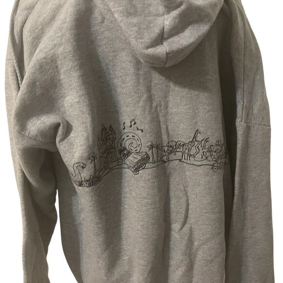 Disneyland Hanes Walt Disney World Gray Zip-Up Hoodie with Graphic Design Size L - Picture 7 of 16